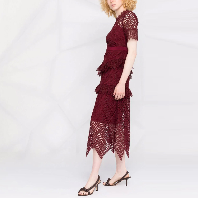 Self-Portrait FW21 Midi Dress with Cut-Out Details in Red. PF21931 圖 4