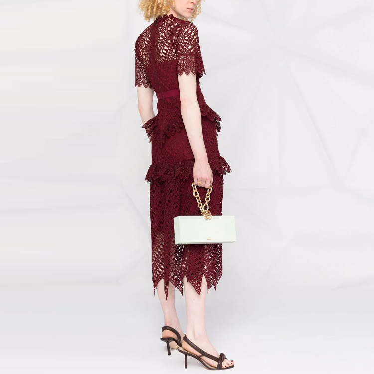 Self-Portrait FW21 Midi Dress with Cut-Out Details in Red. PF21931 圖 5