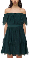 Self-Portrait FW21 Off-Shoulder Lace A-Line Dress in Deep Green SWF323Y03300 Self-Portrait FW21 Off-Shoulder Lace A-Line Dress in Deep Green SWF323Y03300