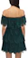 Lookbook Self-Portrait FW21 Off-Shoulder Lace A-Line Dress in Deep Green SWF323Y03300