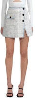 Self-Portrait FW22 Checkered Button Split Mini Skirt White Plaid SWF333Q00600 Self-Portrait FW22 Checkered Button Split Mini Skirt White Plaid SWF333Q00600