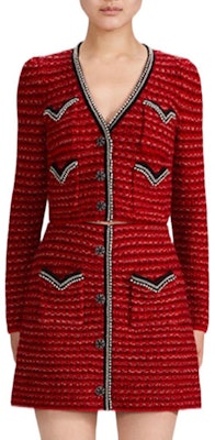 Self-Portrait FW22 Rok Mini A-Line Merah Trim Kontras dengan Kantong SWF334M09400 Lookbook Self-Portrait FW22 Rok Mini A-Line Merah Trim Kontras dengan Kantong SWF334M09400