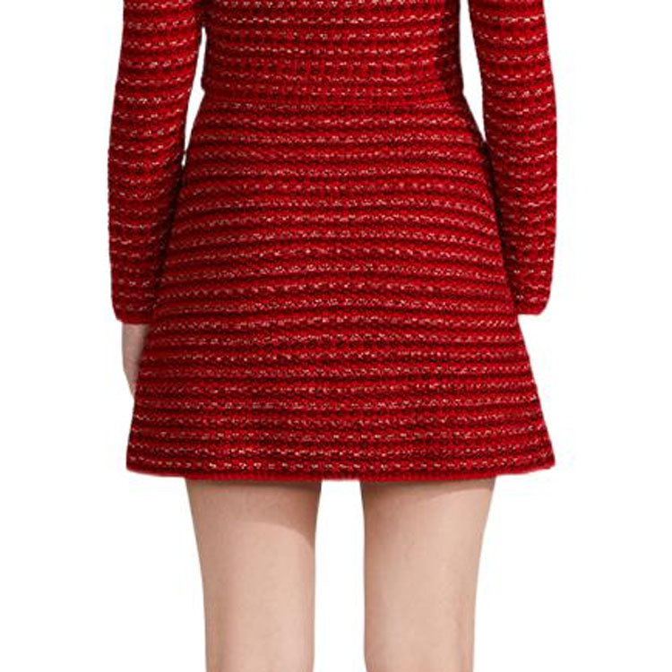 Shop 셀프 포트레이트 FW22 컨트라스트 트림 포켓 A라인 미니 스커트 레드 SWF334M09400