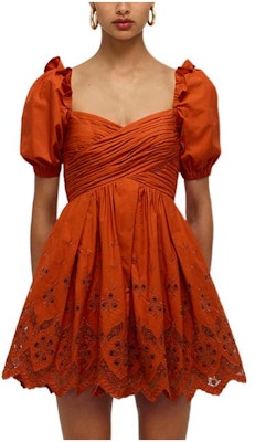 Self-Portrait FW22 橘色泡泡袖抽皺短袖中長洋裝 SWF331Y05400 Order Self-Portrait FW22 橘色泡泡袖抽皺短袖中長洋裝 SWF331Y05400