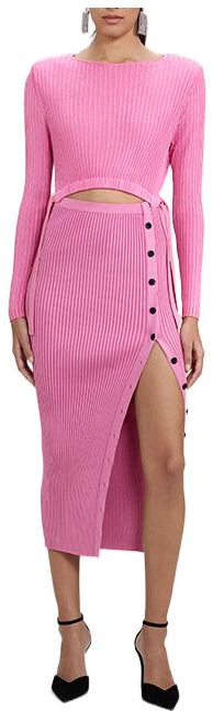 self-portrait-fw-22-pink-knitted-midi-dress-with-cutout-buttons-and-slit-swf-333-m02500