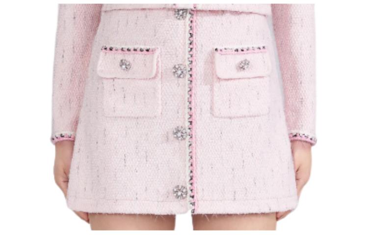 Order Falda Corta Ajustada Rosa Tejida con Botones Self-Portrait FW22 AW22-124S