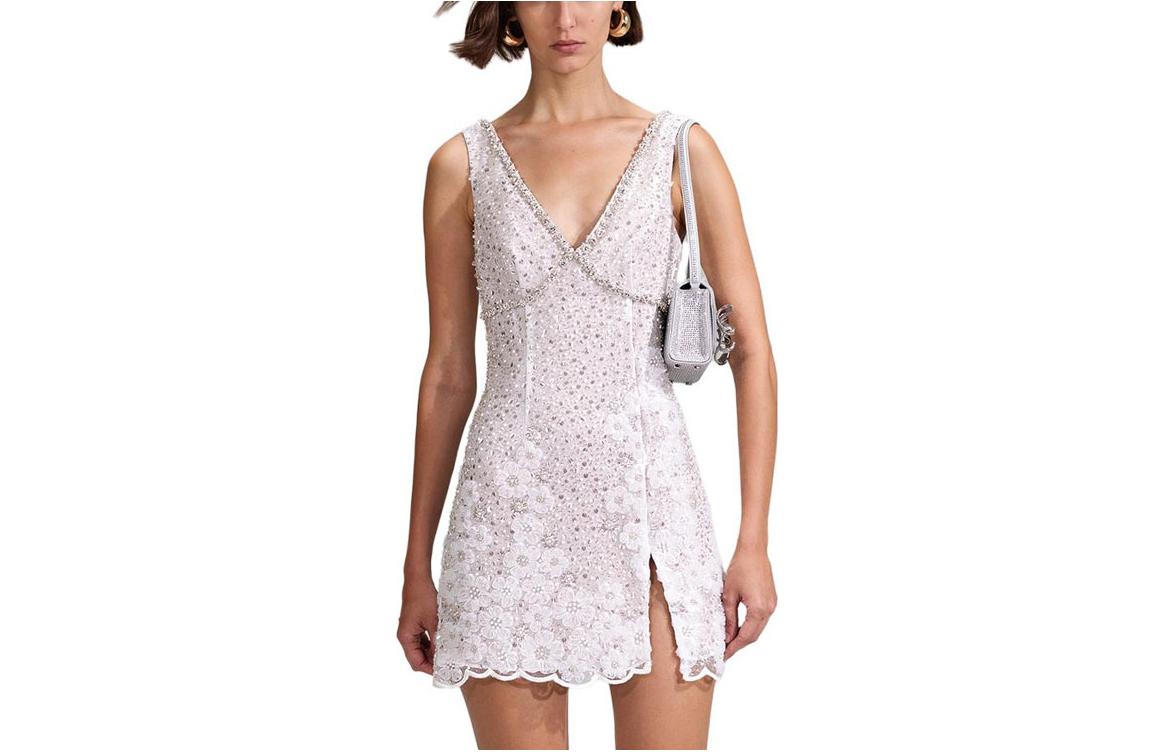 Self-Portrait Ivory Sequin V-Neck Sleeveless Dress SWF342Y21600 圖 2