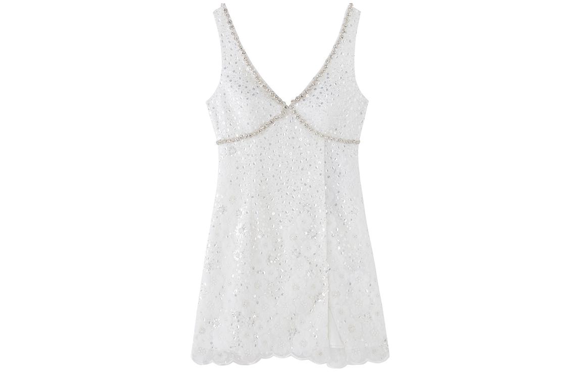 Self-Portrait Ivory Sequin V-Neck Sleeveless Dress SWF342Y21600 圖 4