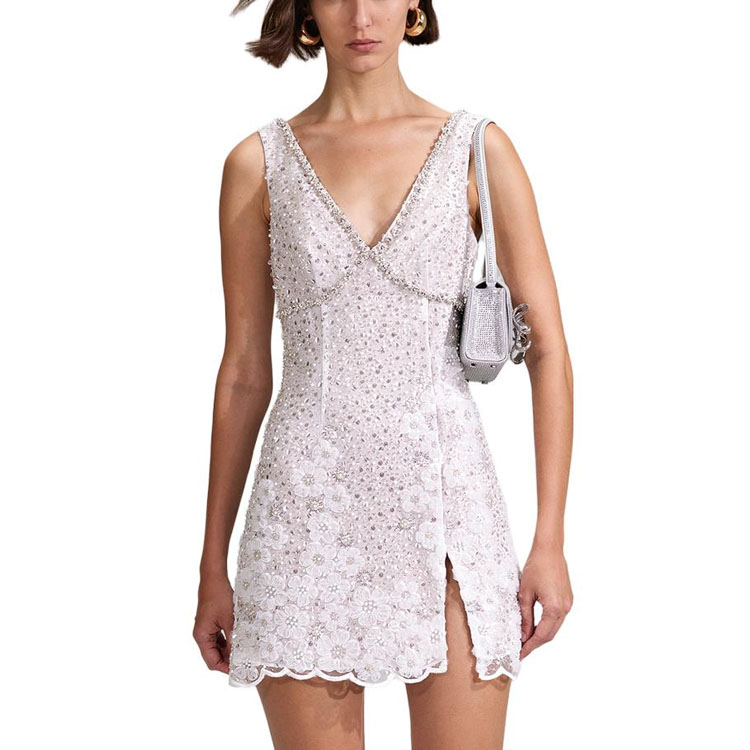 Self-Portrait Ivory Sequin V-Neck Sleeveless Dress SWF342Y21600 圖 5