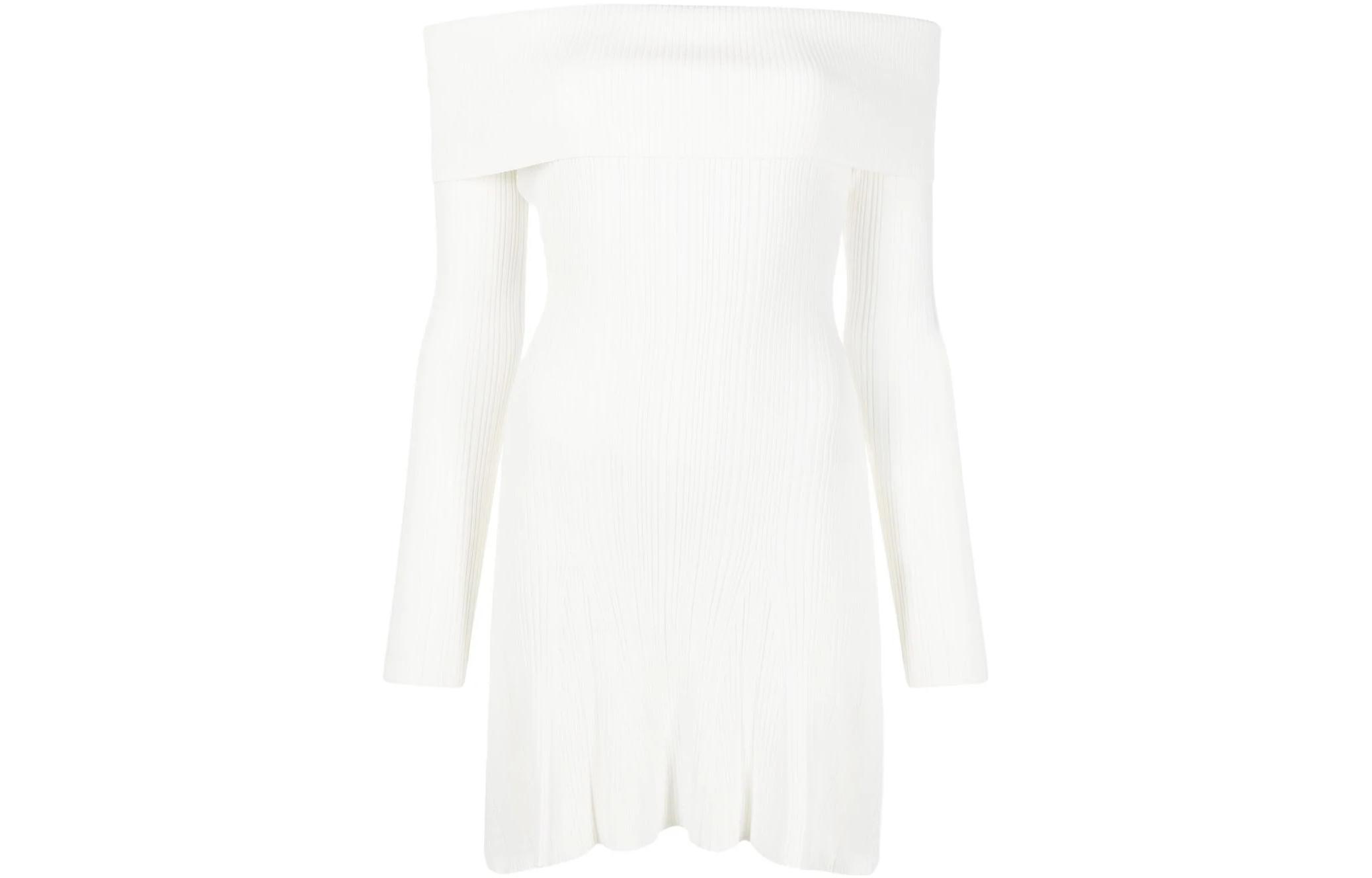 Self-Portrait Off-Shoulder Midi Dress Long Sleeve White. PF23122SWHIT 圖 2