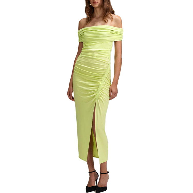 Sizing Self-Portrait 綠色無袖露肩長洋裝。 SWF342Y11000