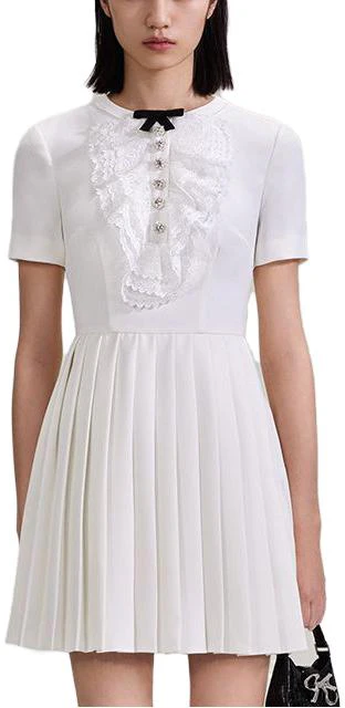 self-portrait-pleated-lace-bow-tie-short-sleeve-dress-in-pure-white-swf-343-y02600