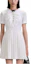 Order Self-Portrait Pleated Lace Bow-Tie Short Sleeve Dress in Pure White SWF343Y02600