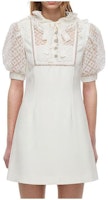 Self-Portrait Puff Sleeve Bow Mini Dress - Pure White SWF324Y10600 Self-Portrait Puff Sleeve Bow Mini Dress - Pure White SWF324Y10600