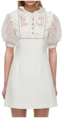 Self-Portrait 蓬袖蝴蝶結迷你洋裝 - 純白色 SWF324Y10600 Order Self-Portrait 蓬袖蝴蝶結迷你洋裝 - 純白色 SWF324Y10600