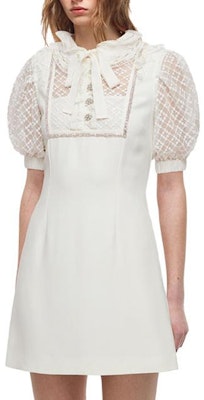 Self-Portrait 蓬袖蝴蝶結迷你洋裝 - 純白色 SWF324Y10600 Lookbook Self-Portrait 蓬袖蝴蝶結迷你洋裝 - 純白色 SWF324Y10600