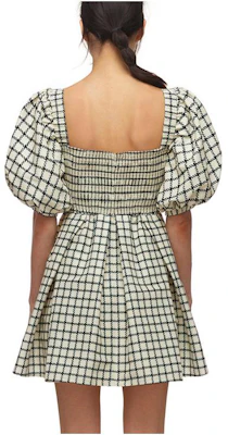 Self-Portrait Puff Sleeve Plaid Taffeta A-Line Dress Beige. SWF323Y05900 Lookbook Self-Portrait Puff Sleeve Plaid Taffeta A-Line Dress Beige. SWF323Y05900