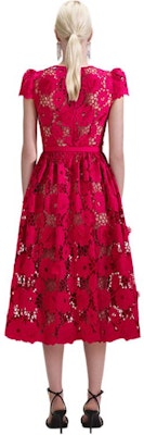 Self-Portrait 紅色蕾絲短袖圓領中長洋裝 優雅風格 SWF343Y05200 Purchase Self-Portrait 紅色蕾絲短袖圓領中長洋裝 優雅風格 SWF343Y05200