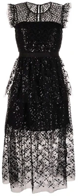 Self-Portrait Sleeveless Sequin Midi A-Line Dress - Black AW21128SBLACK Buy Self-Portrait Sleeveless Sequin Midi A-Line Dress - Black AW21128SBLACK