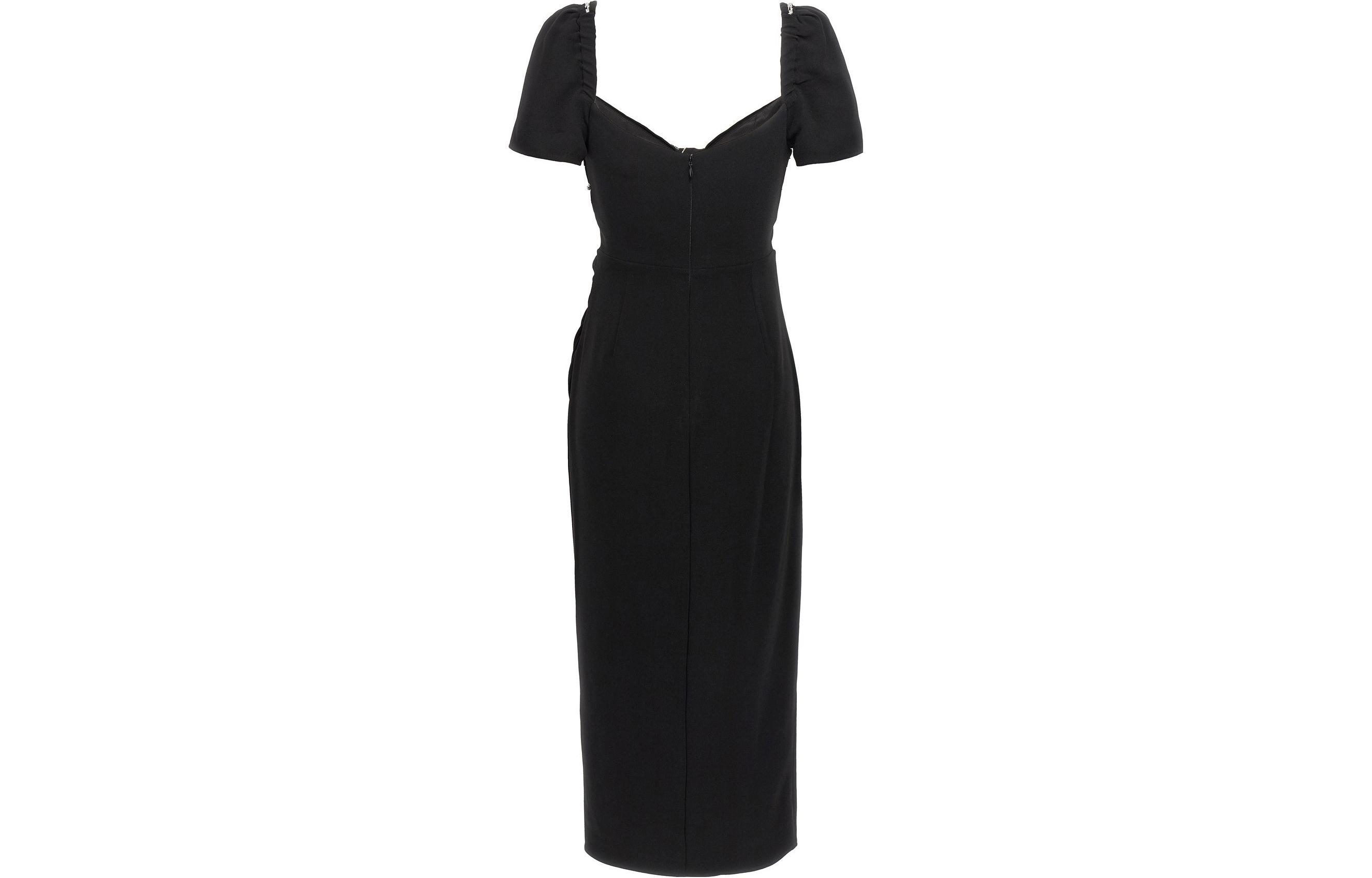 Self-Portrait Slim Fit Solid Square Neck Maxi Dress - Black PF23007MBBLACK 圖 3