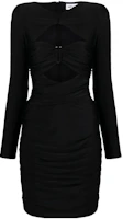 Shop Self-Portrait 黑色純色長袖洋裝 PF23055SBJBLACK