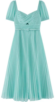 Vestido Azul Niebla Self-Portrait Escote Cuadrado y Manga Corta con Recortes SWF342Y21800 Shop Vestido Azul Niebla Self-Portrait Escote Cuadrado y Manga Corta con Recortes SWF342Y21800