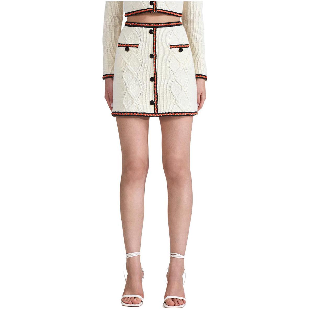 Shop セルフポートレート スパイラル ミニスカート アイボリーホワイト SWF342M07000