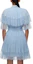 Lookbook Self-Portrait SS21 Chiffon Tie Short Sleeve A-Line Dress Blue SWF321Y03300-491172