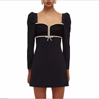 Self-Portrait SS22 Black Square Neck Rhinestone Long Sleeve Dress Gift Idea SWF331Y02700 Self-Portrait SS22 Black Square Neck Rhinestone Long Sleeve Dress Gift Idea SWF331Y02700