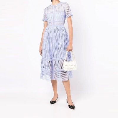 Self-Portrait SS22 藍色短袖圓領連衣裙 SS22044MLLILAC Purchase Self-Portrait SS22 藍色短袖圓領連衣裙 SS22044MLLILAC