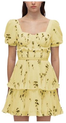 Self-Portrait SS22 花卉雪纺法式短袖连衣裙 黄色 SWF332Y16900 Buy Self-Portrait SS22 花卉雪纺法式短袖连衣裙 黄色 SWF332Y16900