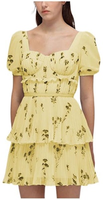 Self-Portrait SS22 花卉雪纺法式短袖连衣裙 黄色 SWF332Y16900 Shop Self-Portrait SS22 花卉雪纺法式短袖连衣裙 黄色 SWF332Y16900