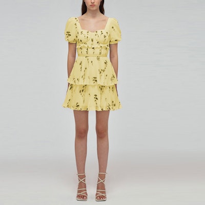 Self-Portrait SS22 花卉雪纺法式短袖连衣裙 黄色 SWF332Y16900 Purchase Self-Portrait SS22 花卉雪纺法式短袖连衣裙 黄色 SWF332Y16900