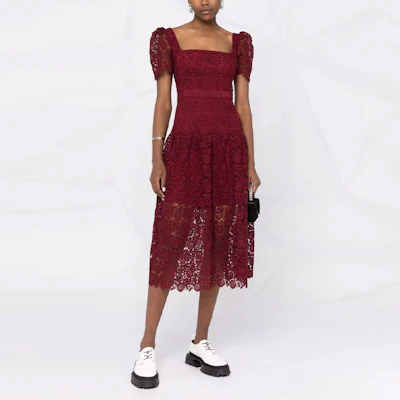 Self-Portrait Vestido Encaje Floral Manga Corta Hada Morado SS22 RS22129GUIPURE Purchase Self-Portrait Vestido Encaje Floral Manga Corta Hada Morado SS22 RS22129GUIPURE