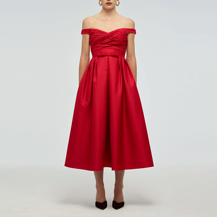 Self-Portrait SS22 Red Off-Shoulder Sleeveless Dress SWF331Y02600 圖 4