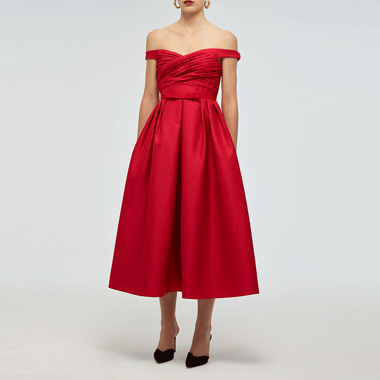 Self-Portrait SS22 Red Off-Shoulder Sleeveless Dress SWF331Y02600 圖 6