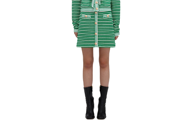 Order Minifalda Verde con Diseño a Rayas Self-Portrait SS22 SWF332M08200