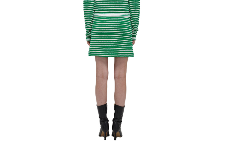 Lookbook Minifalda Verde con Diseño a Rayas Self-Portrait SS22 SWF332M08200