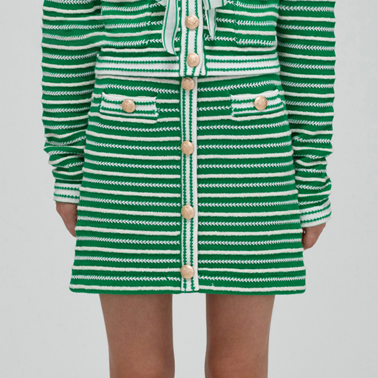 Purchase Minifalda Verde con Diseño a Rayas Self-Portrait SS22 SWF332M08200