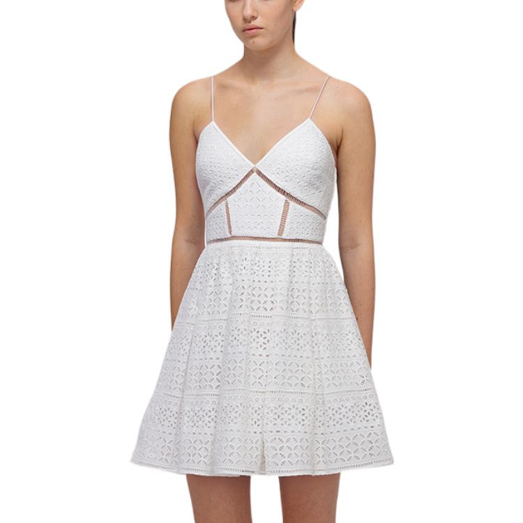 Self-Portrait SS22 V-Neck Hollow Out Sleeveless White Dress SWF332Y21000 圖 4