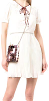 Self-Portrait SS22 White Mini Dress with Knot Weave Details Short Sleeves. SS22072SIVORY Self-Portrait SS22 White Mini Dress with Knot Weave Details Short Sleeves. SS22072SIVORY