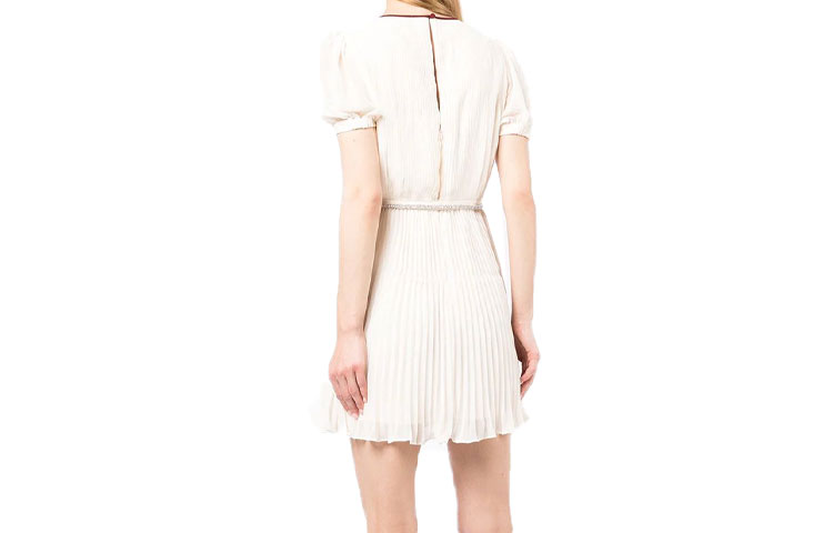Self-Portrait SS22 White Mini Dress with Knot Weave Details Short Sleeves. SS22072SIVORY 圖 3