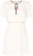 Shop 셀프-포트레이트 SS22 화이트 미니 드레스 매듭 디테일 반소매. SS22072SIVORY