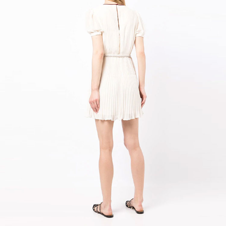 Self-Portrait SS22 White Mini Dress with Knot Weave Details Short Sleeves. SS22072SIVORY 圖 6
