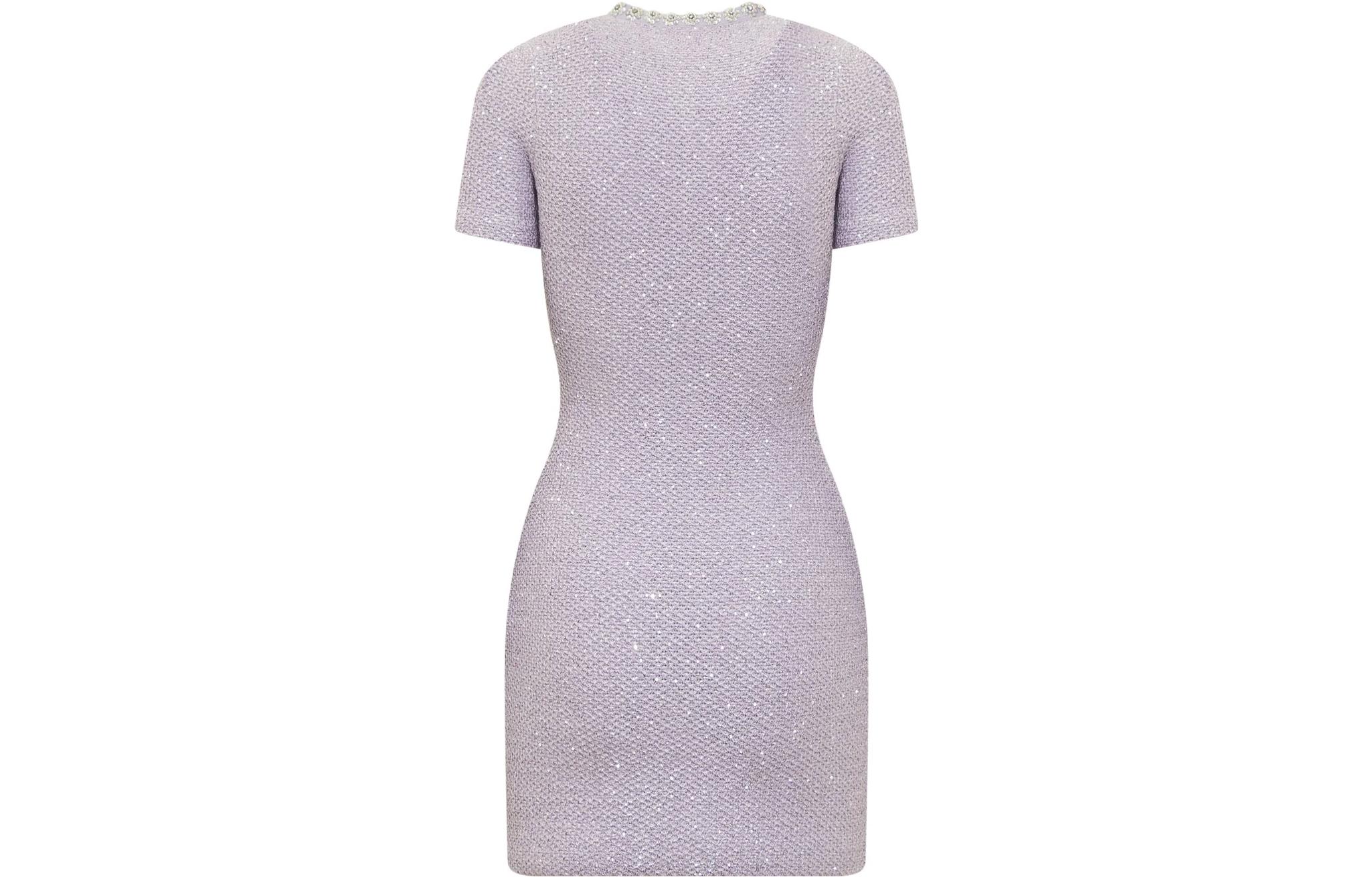 Self-Portrait SS23 Button-Up Short-Sleeve Mini Dress in Pastel Purple SWF343M00400 圖 3