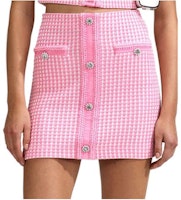 Self-Portrait SS23 Pink Checkered Button Knit Skirt. SWF342M06800 Self-Portrait SS23 Pink Checkered Button Knit Skirt. SWF342M06800