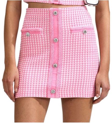 セルフポートレート SS23 ピンク チェッカーボタン ニットスカート. SWF342M06800 Buy セルフポートレート SS23 ピンク チェッカーボタン ニットスカート. SWF342M06800