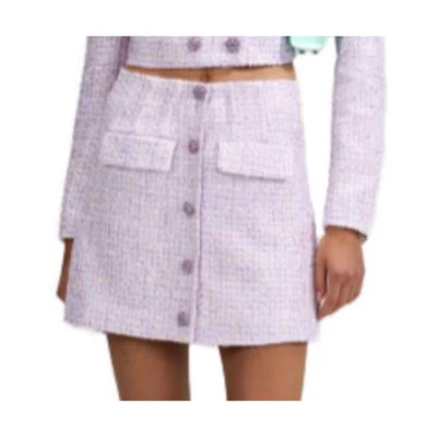 Self-Portrait SS23 Purple High-Waist Buttoned Midi Skirt SWF342Q01400