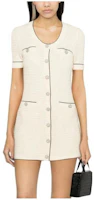 Self-Portrait SS23 Short-Sleeve Midi Dress Single Button Off-White RS23111SC Self-Portrait SS23 Short-Sleeve Midi Dress Single Button Off-White RS23111SC