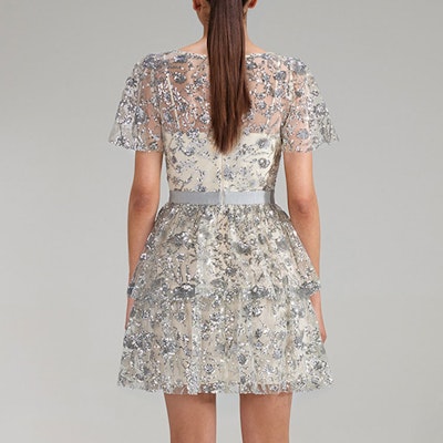 Self-Portrait V領短袖迷你連衣裙鑲鑽香檳杏色 SWF341Y08600 Details for Self-Portrait V領短袖迷你連衣裙鑲鑽香檳杏色 SWF341Y08600